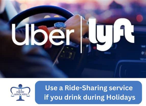 usar uber o lyft durante las fiestas para evitar accidentes