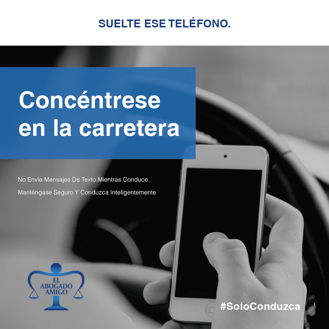 Concéntrate en la carretera: No envíes mensajes de texto mientras conduces. Mantente seguro y conduce con inteligencia.